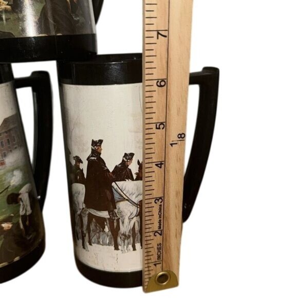Set Of 5 Thermo-Serv Vintage Revolutionary War Scene Mugs - Picture 5 of 7